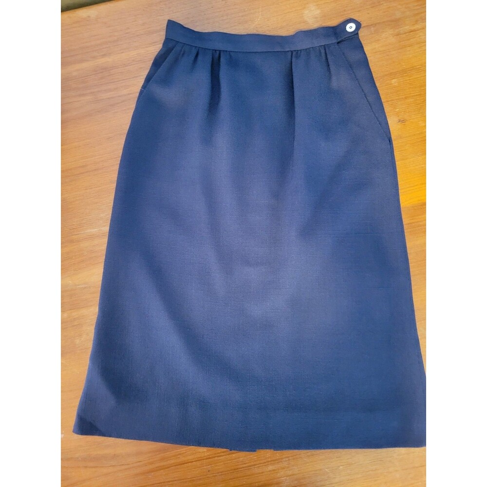 JH Collectibles Vintage Size 6/7 Navy Burgundy Pencil Maxi Skirt Minimalist